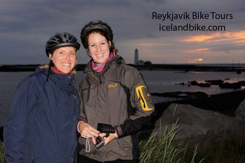 Enjoying the view on a bicycle tour in Reykjavik
